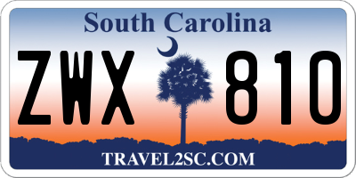 SC license plate ZWX810