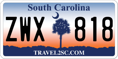 SC license plate ZWX818