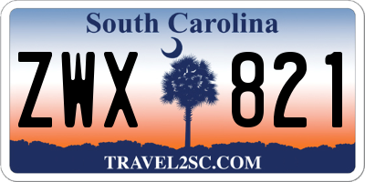 SC license plate ZWX821