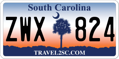 SC license plate ZWX824