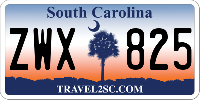 SC license plate ZWX825