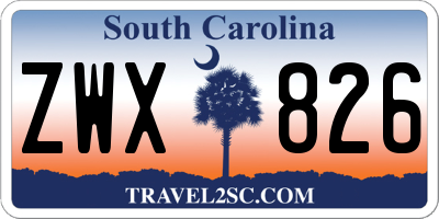SC license plate ZWX826