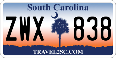 SC license plate ZWX838