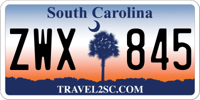 SC license plate ZWX845