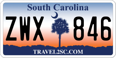 SC license plate ZWX846