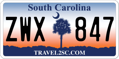 SC license plate ZWX847
