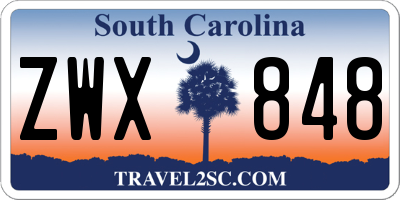 SC license plate ZWX848
