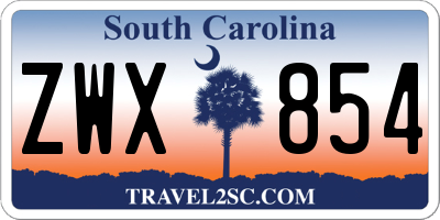 SC license plate ZWX854