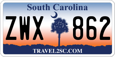 SC license plate ZWX862