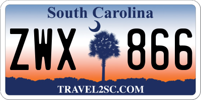 SC license plate ZWX866