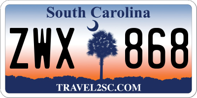SC license plate ZWX868