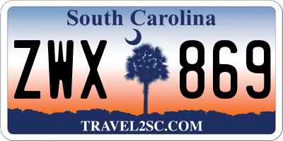SC license plate ZWX869