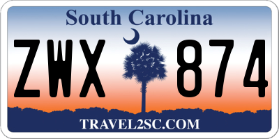 SC license plate ZWX874