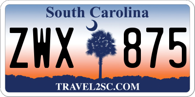 SC license plate ZWX875