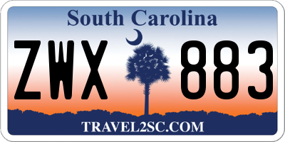 SC license plate ZWX883
