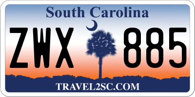 SC license plate ZWX885