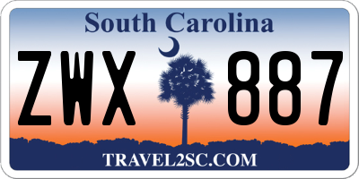 SC license plate ZWX887