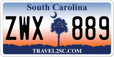 SC license plate ZWX889