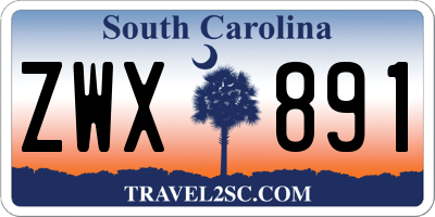 SC license plate ZWX891