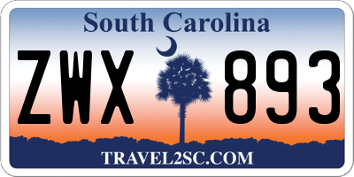 SC license plate ZWX893