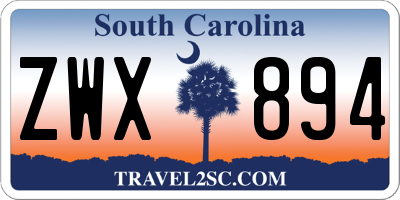 SC license plate ZWX894