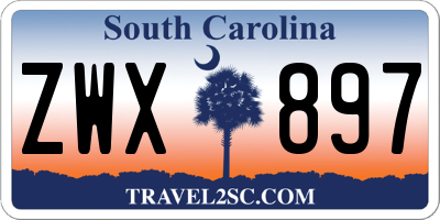 SC license plate ZWX897