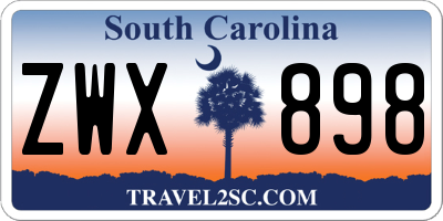 SC license plate ZWX898
