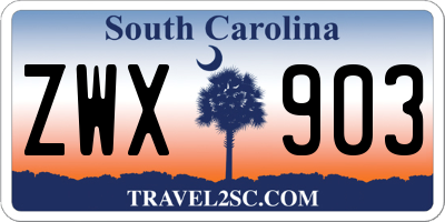 SC license plate ZWX903