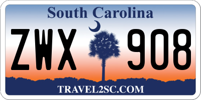SC license plate ZWX908