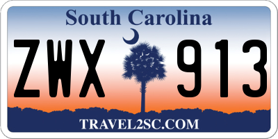 SC license plate ZWX913