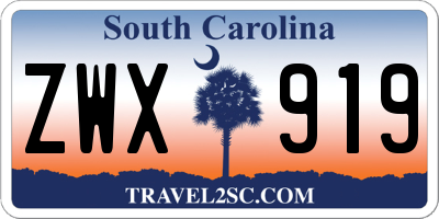 SC license plate ZWX919