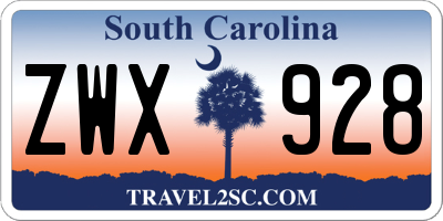 SC license plate ZWX928