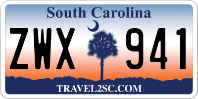 SC license plate ZWX941