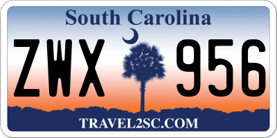 SC license plate ZWX956