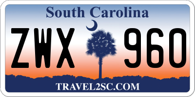 SC license plate ZWX960