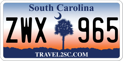 SC license plate ZWX965