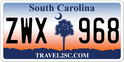 SC license plate ZWX968