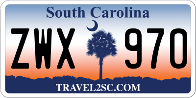 SC license plate ZWX970