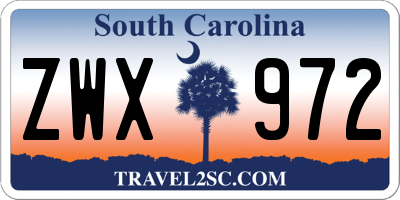 SC license plate ZWX972