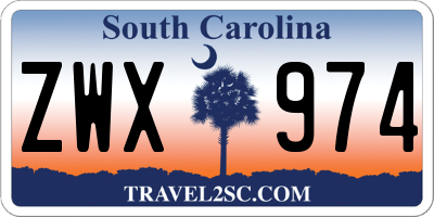 SC license plate ZWX974