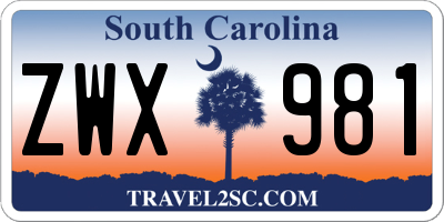 SC license plate ZWX981