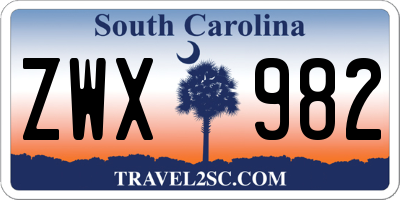 SC license plate ZWX982