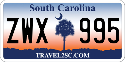SC license plate ZWX995