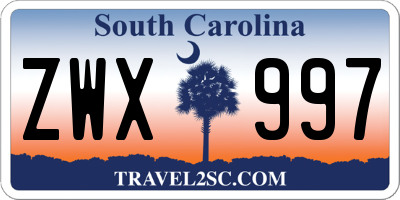 SC license plate ZWX997