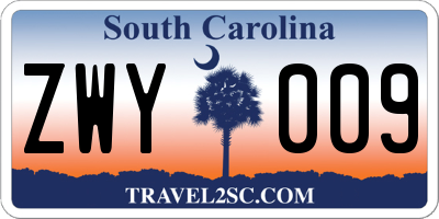 SC license plate ZWY009