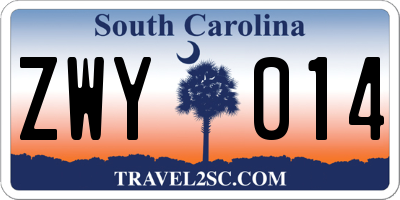SC license plate ZWY014
