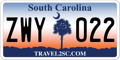 SC license plate ZWY022