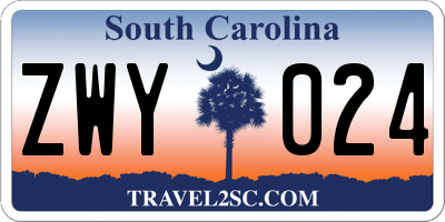 SC license plate ZWY024