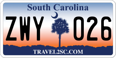 SC license plate ZWY026