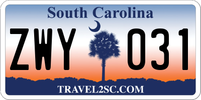 SC license plate ZWY031